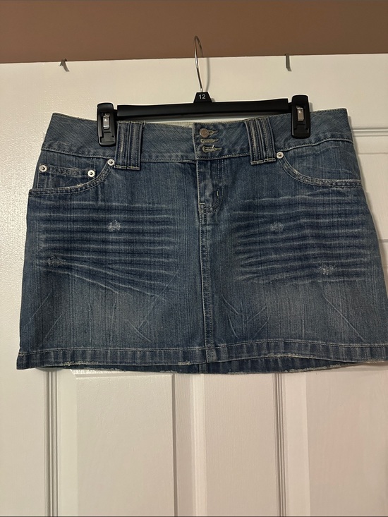 LONDONJEAN Dresses & Skirts - LONDONJEAN Distressed Denim Mini Skirt - Blue